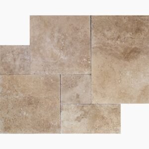 French Pattern ROMAN BLEND/WALNUT Premium Tumbled Travertine PAVER $6.27 /SQFT